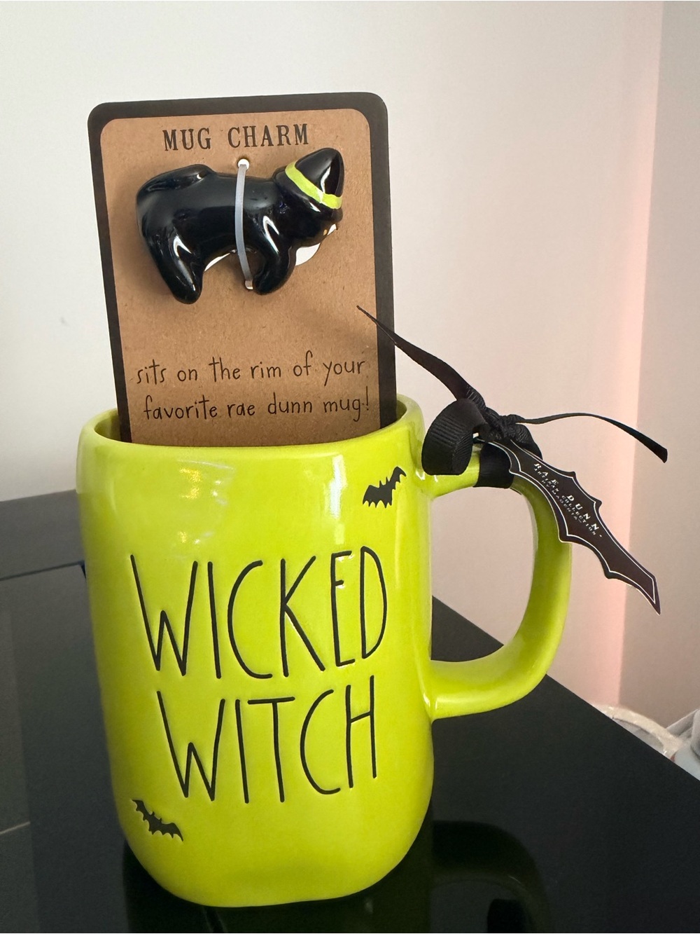 Rae Dunn Wicked Witch Green Mug with Rim Charm NWT